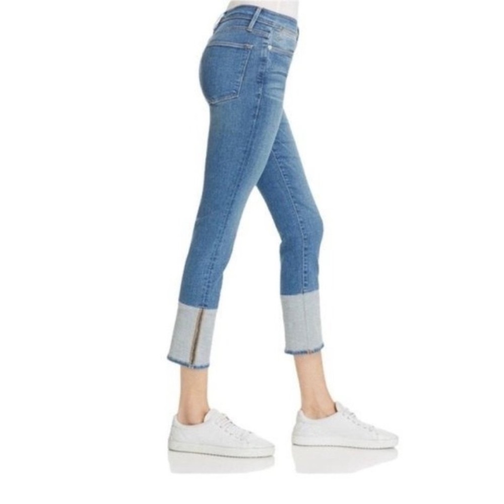 FRAME Le High Straight Reverse Cuff Jeans Sunland